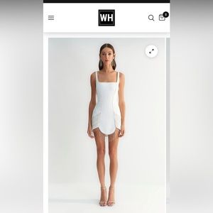 White Mini Dress with beaded fringe hem